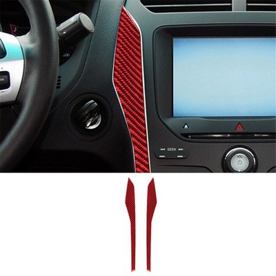 2Pcs Carbon Fiber Center Console Side Trim Strip Panel For Ford Explorer 2011-14