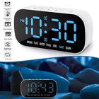 Electric Digital Alarm Clock LED Large Display Battery Backup Snooze Dual Alarm