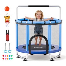 VEVOR 55" Trampoline for Kids Mini Toddler Trampoline with Net Indoor Outdoor