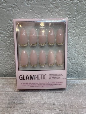 Glamnetic Goal Getter Nude Medium Almond Press-On Nails Set Glue Included