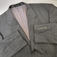 Perry Ellis Portfolio Mens Gray Silk/Wool/Cashmere Pinstripe Suit Blazer 44R