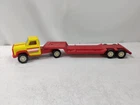 Vintage Tonka Corp Car / Transporter Low Loader Vehicle Metal Red Yellow S6925