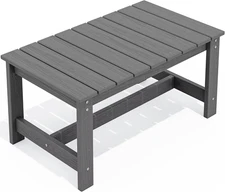 Outdoor Coffee Table, HDPE Patio Coffee Table for Outside, Grey