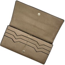 Valextra Millepunte Taupe Leather Long Wallet Made in Italy Authentic