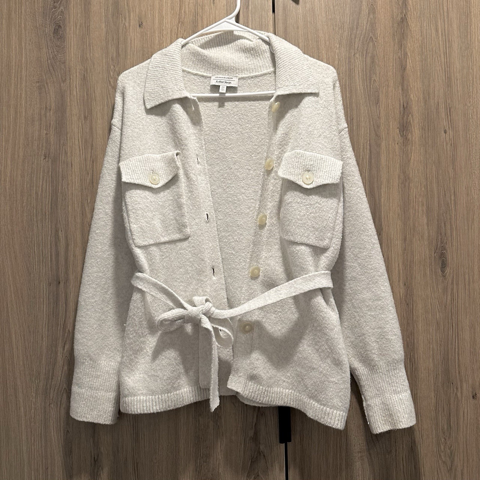 ALTRA & ALTRE STORIE Giacca di Lana Oversize Camicia Shacket Neutro Taupe Taglia XS
