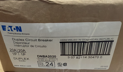 #ad 24 PCS Eaton DNBA2020 Double 20Amp 1Pole Duplex Circuit Breaker $1199.99