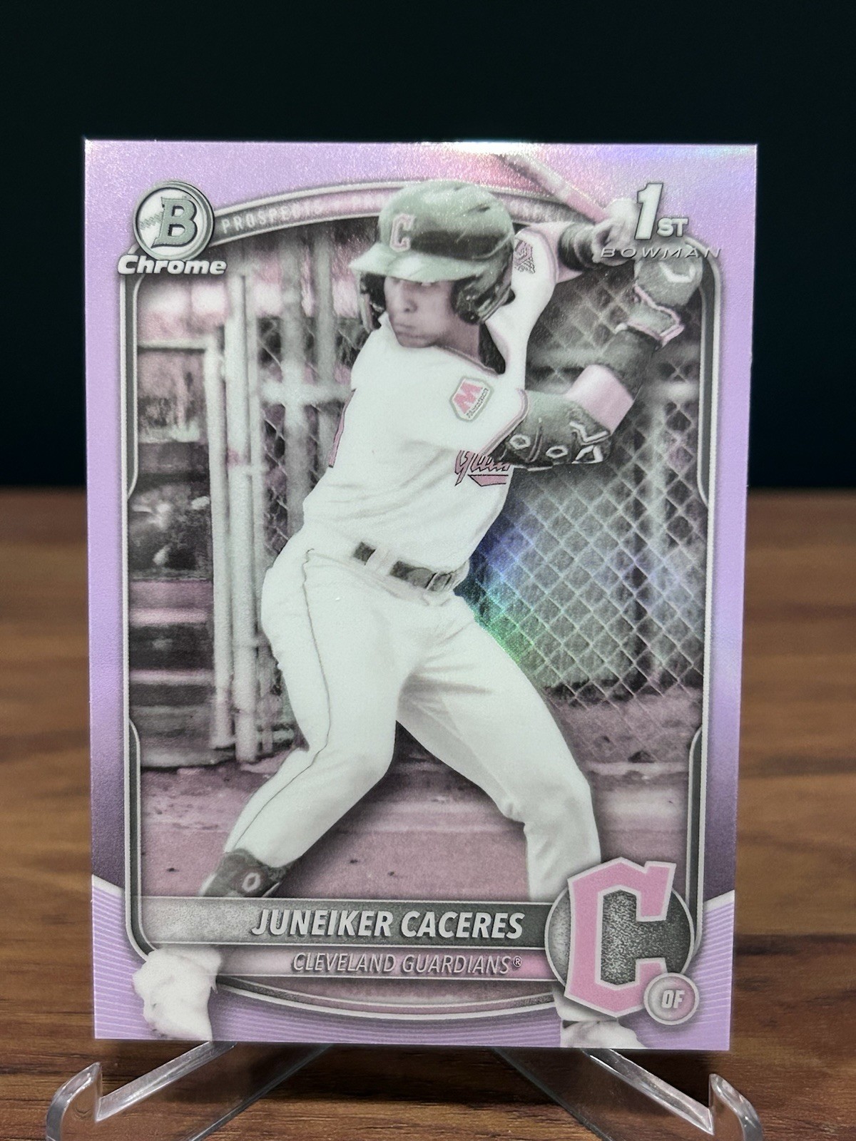 2025 Bowman Chrome Juneiker Caceres 1st Bowman Pearl Refractor SSP #BCP-231