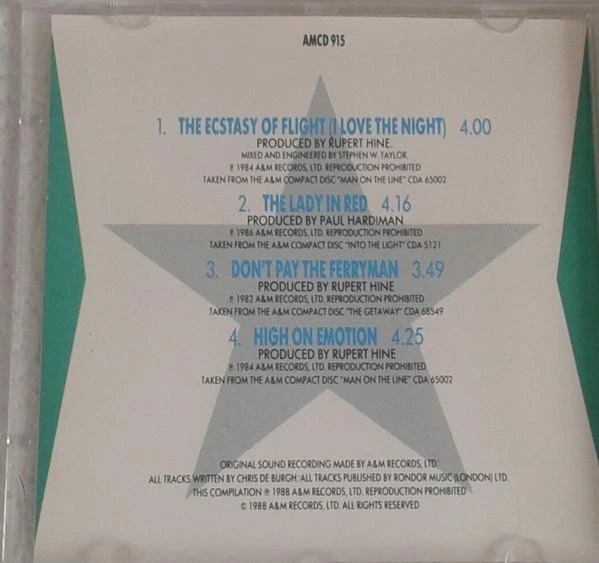 Chris De Burgh Compact Hits CD UK A&M 1988 AMCD915 - Bild 2 von 4