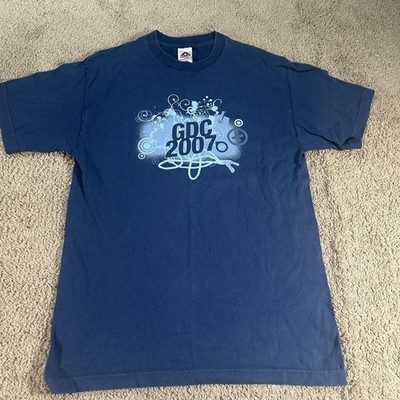 PlayStation GDC 2007 Shirt Mens Medium Blue Alstyle Graphic Promo
