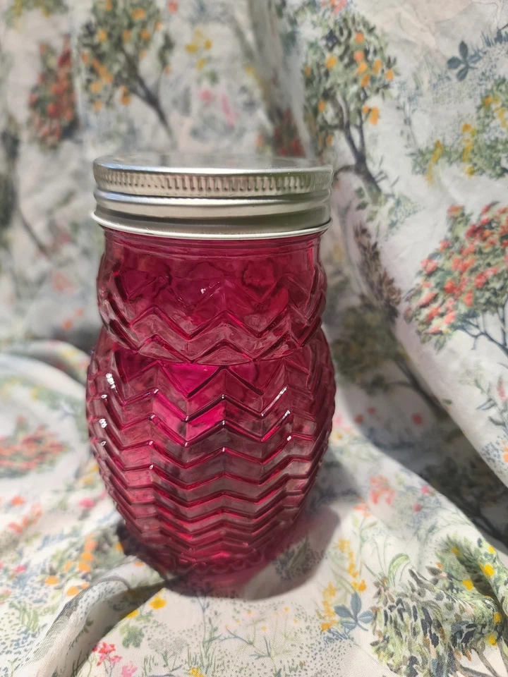 Tarro de vidrio para enlatar búho ROSA vidrio albañil vajilla de 5" de alto con tapa Foto 2 de 3