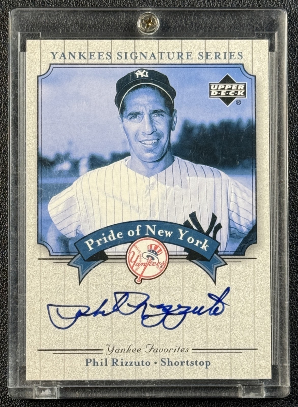 PHIL RIZZUTO 2003 UPPER DECK YANKEES SIGNATURE SERIES PRIDE OF NEW YORK AUTO