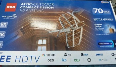 RCA Attic/Outdoor HDTV Antenna Outdoor ANT705E Up to 70-Mile Range. Estate Bt411