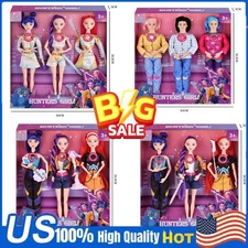 3Pcs Set Cosplay Kpop Demon Hunters Lighting Music Toys Moveable Joint Dolls US