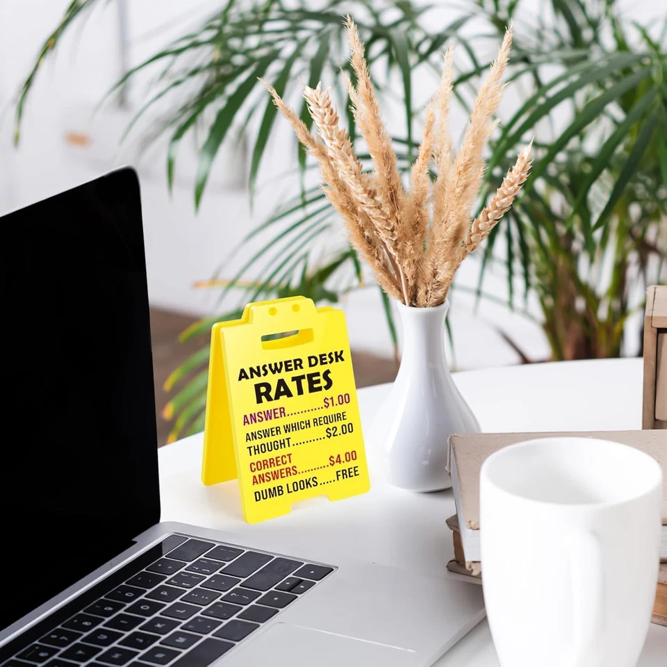 Funny Team Office Gifts - Answer Desk Rates Funny Desk Sign, Gag Fun Gift for Co - Image 2 of 4