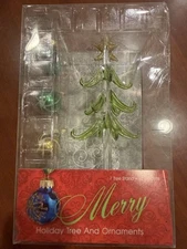 LSArts Glass Christmas Tree with Wine Charm Ornaments Multicolored