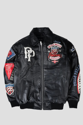 Black Leather 1978 oversize  Jacket With Embroidery   American Bruiser Design