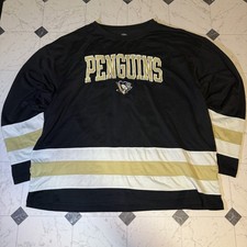 NHL Pittsburgh Penguins Hockey Jersey Shirt Black Gold 2XL