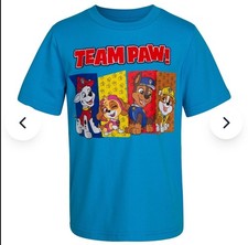 Nickolodeon Paw patrol Blue Graphic T Shirt Size 5 Team Paw