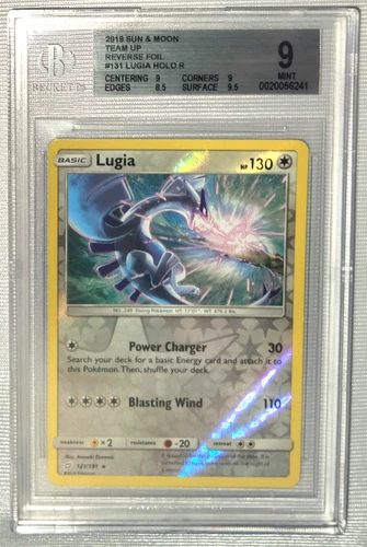 2019 Pokemon TCG Lugia 131/181 Rare Team Up Reverse Holo BGS 9 MINT