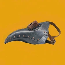 Plague Doctor Mask Halloween - Bird Long Nose Beak - Pleather Steampunk - Brown