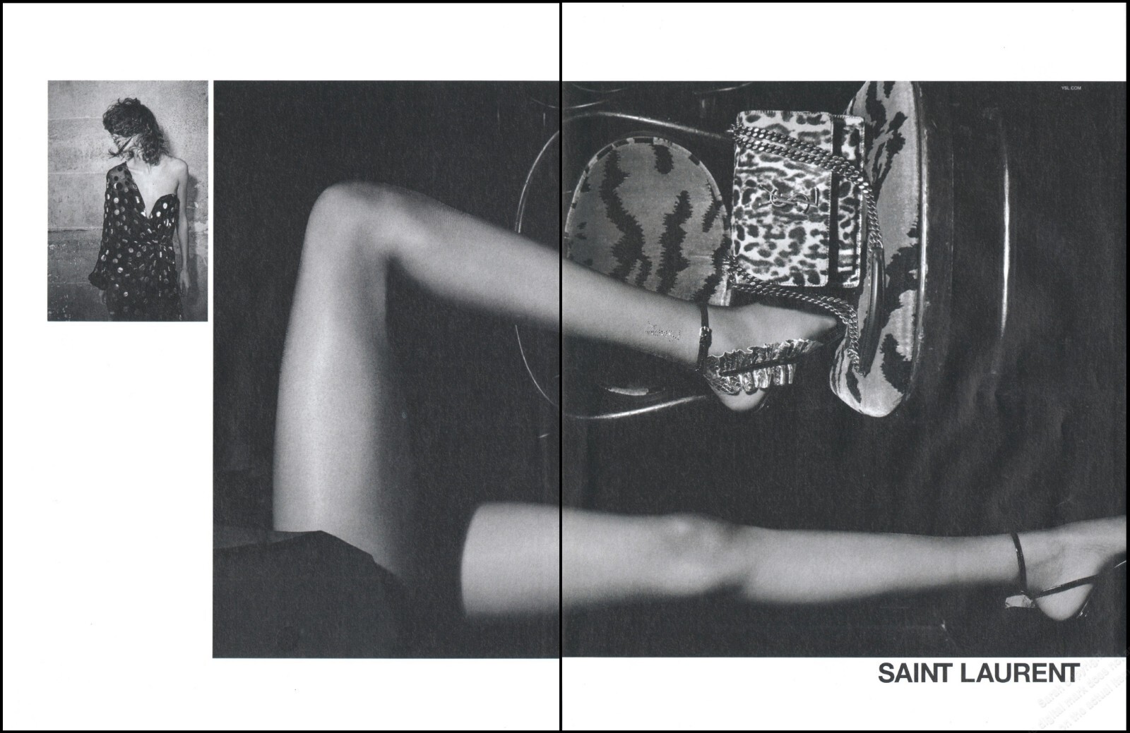 Scarpe Tacchi Alti Stampa Saint Laurent Pubblicità Donna Moda Gambe Lunghe 2017 2pg