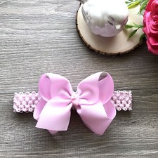 Pink Glittery Bow Baby Headband