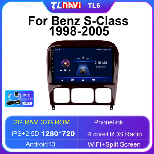 For Mercedes Benz Class W220 S280 320 400 1998-2005 GPS Car Radio CarPlay Player - Picture 1 of 32