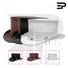 Handmade Leather Steampunk Top Hat SR2 Band Gothic Biker Cosplay Victorian