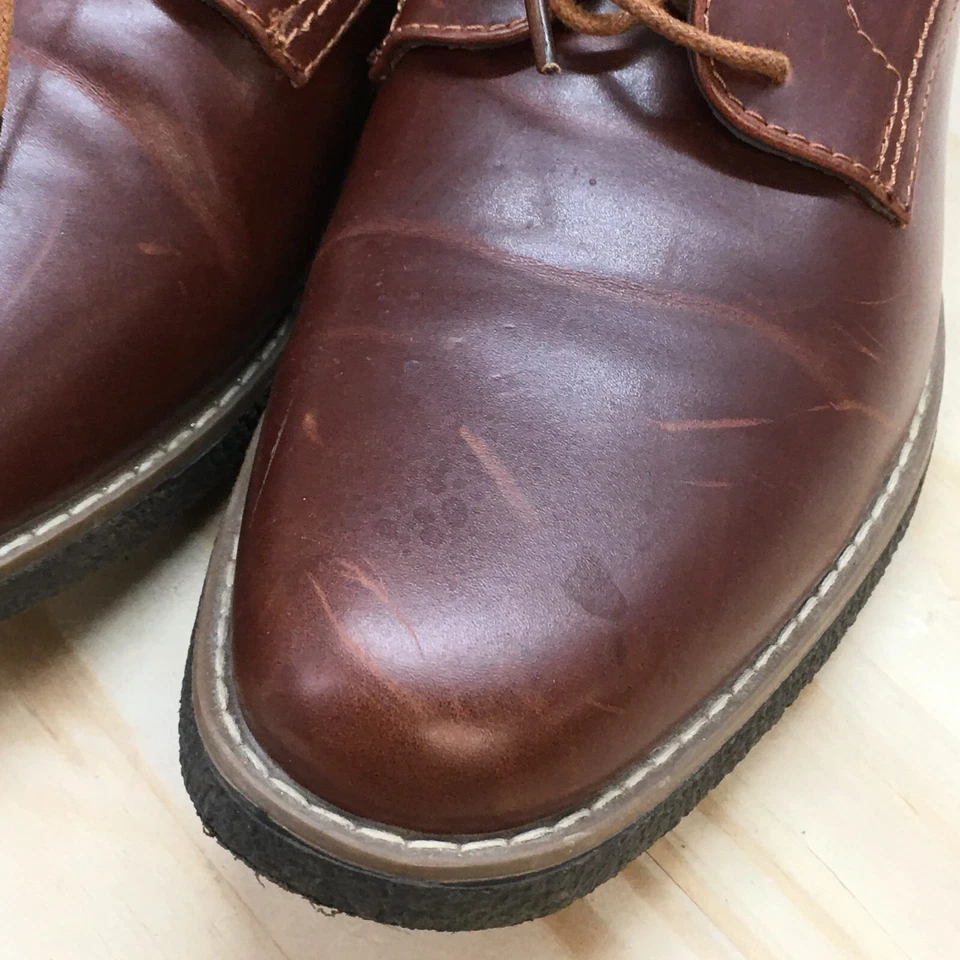 Deer Stag Dress Shoes Youth 5.5 M Zander Oxford Brown Leather Lace Up Comfort - Image 4 of 4