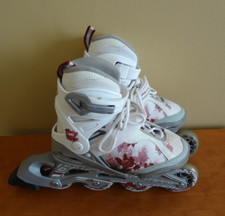 Girls Rollerblade Phoenix Adjustable Fitness Inline White/Pink Skate size 11J-1