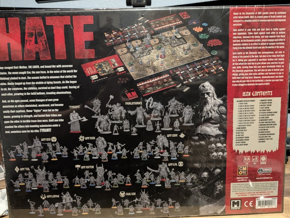 HATE Board Game Kickstarter Tyrant Pledge Brand New and Unopened