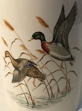 Hyalyn Waterfowl Mallard Ducks Porcelain Beer Mug Stein Barware Mancave Vintage