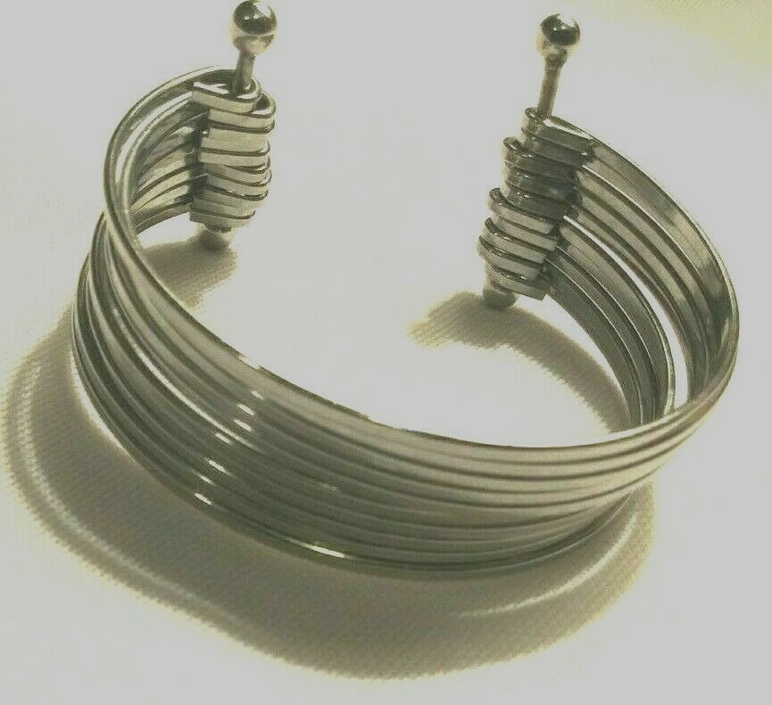 Stack Women's Bracelet Size Small Silver Tone Wit… - image 3