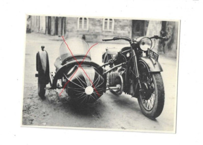 Nr 49819 Foto BMW Motorrad Oldtimer Beiwagen  um 1950  O.48777 O.Ö. 8x 11 cm
