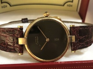 Cartier Vermail Mens Watch Black | eBay