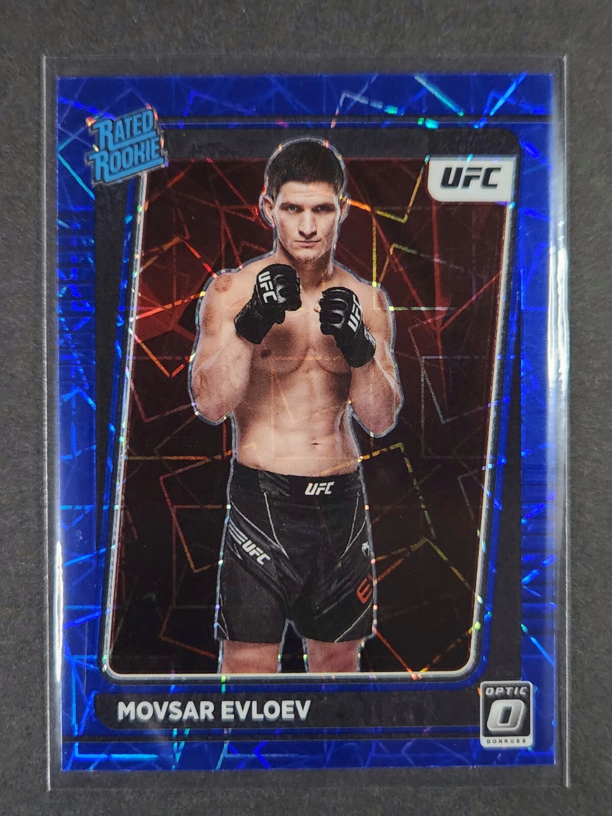 2022 Panini Donruss Optic UFC Movsar Evloev Blue Velocity Rated Rookie RC #112