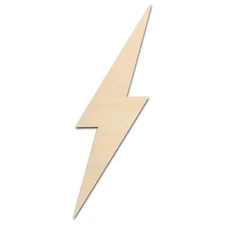 Lightning Icon Wood Cutout Shape Unfinished Various Size & Qty 1/8" Craft Hobby