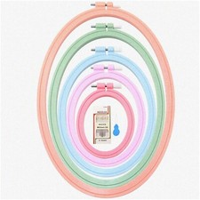 StitchMaster Oval Embroidery Hoop Set - 5 Pcs, 5 Sizes 11.4", 9.6", 7.5", 5.7",