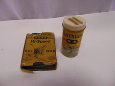 (2) Vintage Northland Hi Speed Gold Star Ski Wax 2 & 4 Star American Snow black