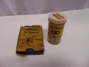 (2) Vintage Northland Hi Speed Gold Star Ski Wax 2 & 4 Star American Snow black