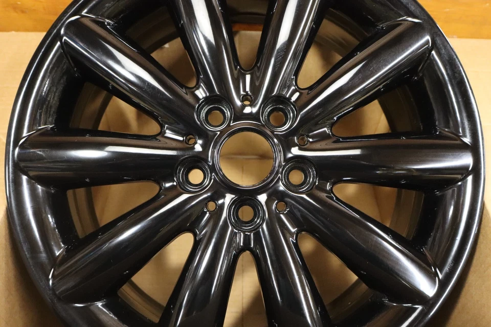 17" MINI COOPER WHEEL RIM FACTORY OEM 86082 2016-2022 GLOSS BLACK - Image 2 of 4