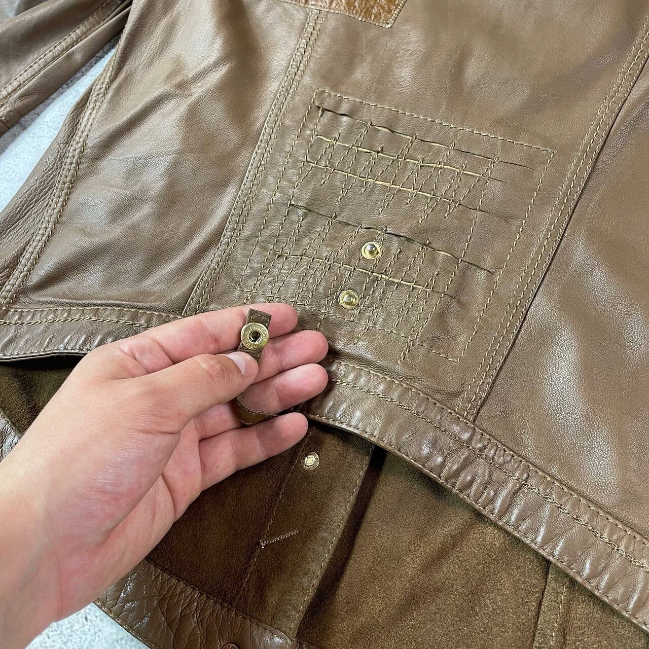 MARITHÉ FRANCOIS GIRBAUD PATCHWORK LEATHER JACKET - image 13