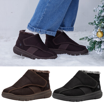 FitVille Extra Weit Warme Winterschuhe Damen mit Klettverschluss Winterstiefer