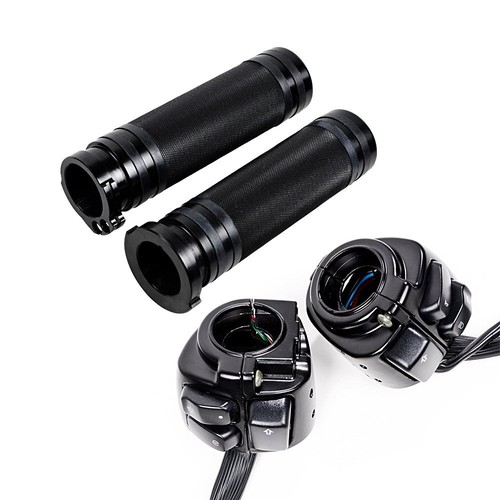 Motorcycle 1" Handlebar Control Switch Button Switches w/ Hand Grips for Harley - Picture 3 of 9