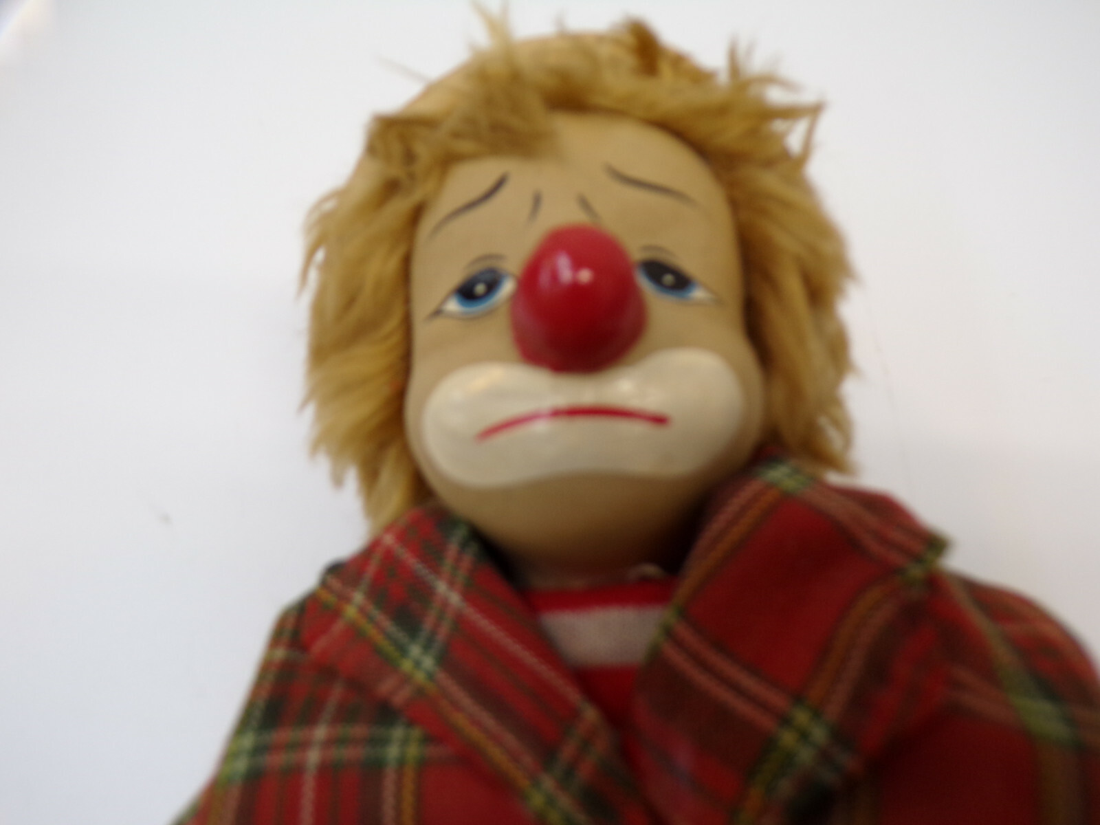 Vintage Porcelain Hobo Clown Doll Made In Thailand 14 Inches With Stand
