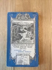 1938 Ordnance Survey One Inch Fifth Edition Cloth Map 107 London & Epping Forest