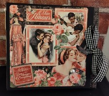 Interactive Handmade Trifold Scrapbook Photo Album Mon Amour