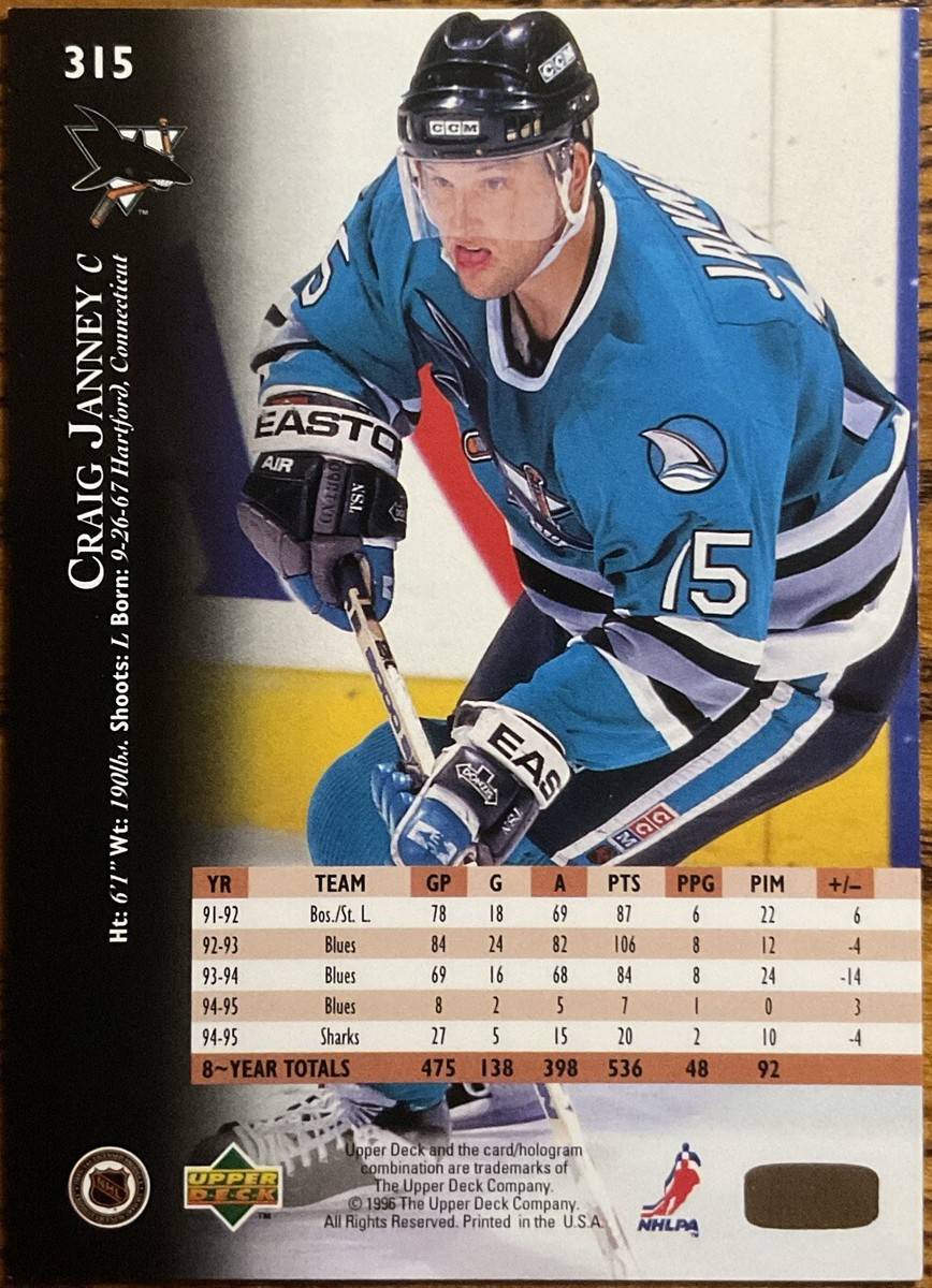 1995-96 Upper Deck Electric Ice Gold RARE Craig Janney #315 San