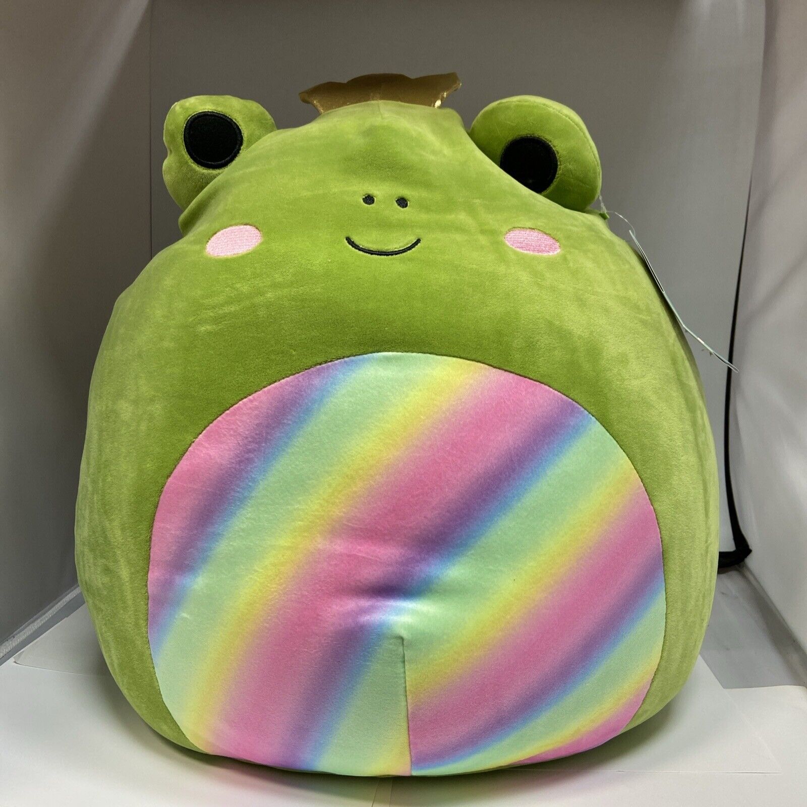 Kellytoy Squishmallow Jumbo 16” New Doxl The Frog Green Crown Prince.