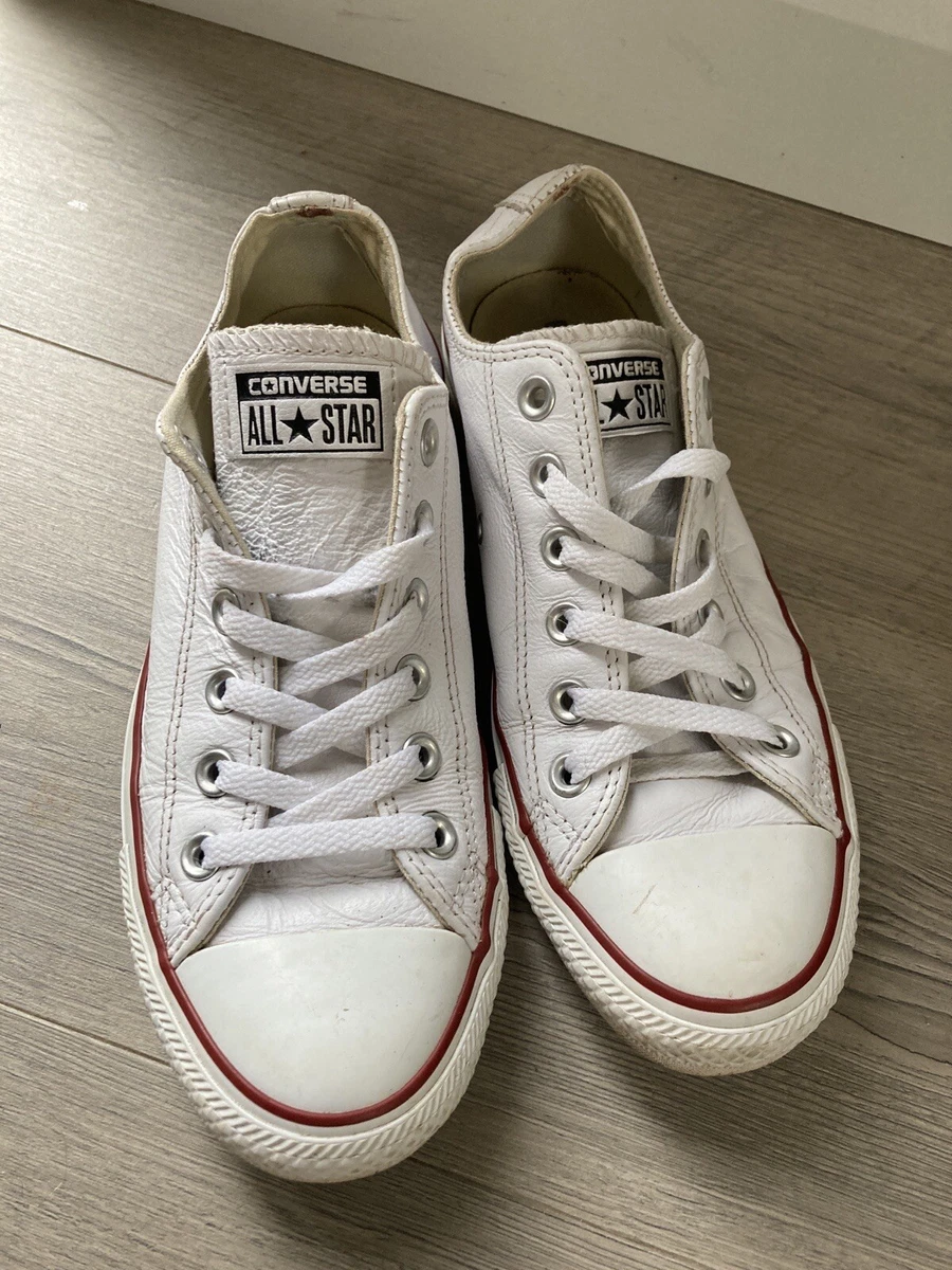 CONVERSE ALL STAR WHITE LEATHER LOW LO RISE TRAINERS SNEAKERS UK 5